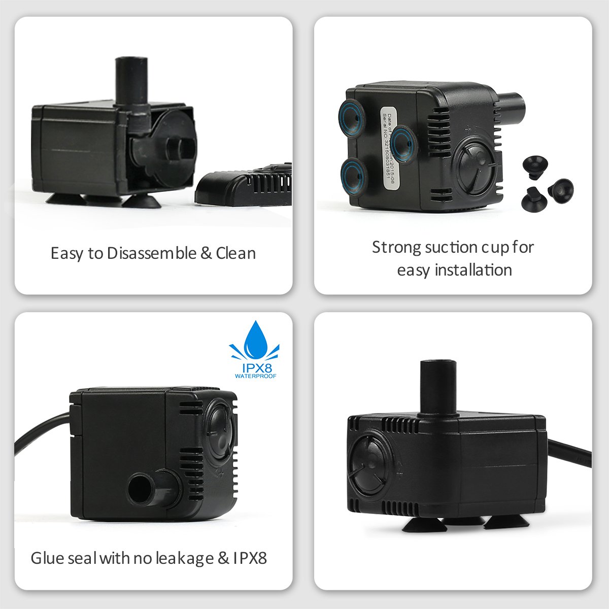 JAD 40 GPH (150L/H) Submersible Water Pump Professional Ultraquiet