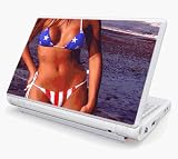 US Flag Bikini Design Skin Cover Decal Sticker for Dell Mini 10 / Mini 10v Netbook Laptop