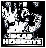 Dead Kennedys - Black & White Guy at Mic with Logo Below - Sticker / Decal