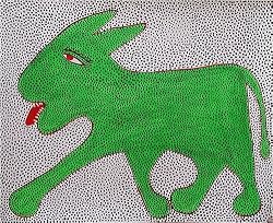 Modern Art Gond Paintings Asian Decor 22 x 28 inches (tgond002)