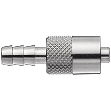 Luer Connector - Stainless Steel 316 Male Luer Lock, For 3/16" Tube, Barb O.D. 0.205"