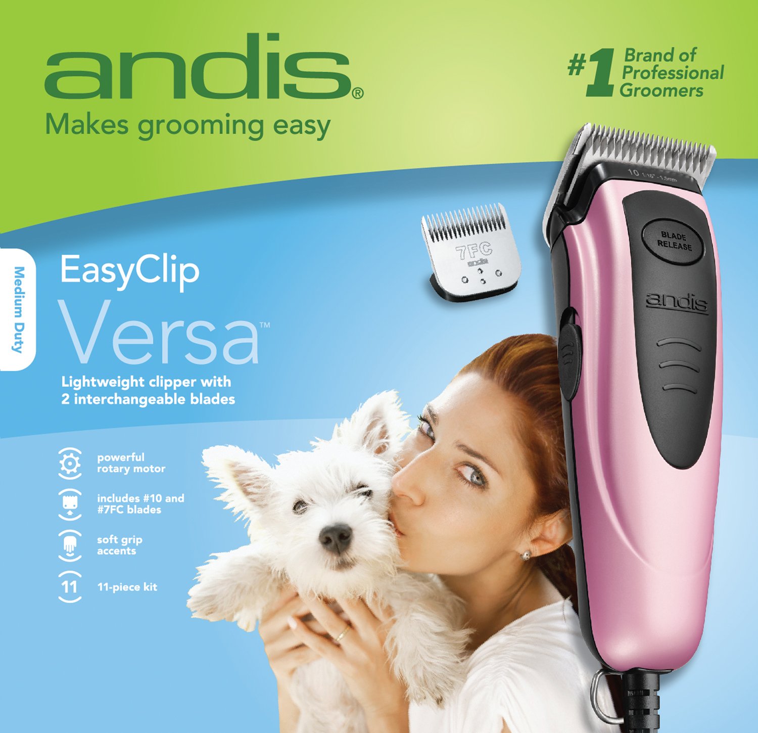 Andis 60105 12Piece Easy Clip Grooming Kit (60105) , New, Free
