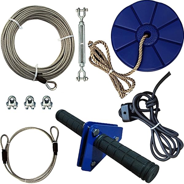 Izipline 95 Feet Zip Line Kit With Seat And Bungee Brake Speed