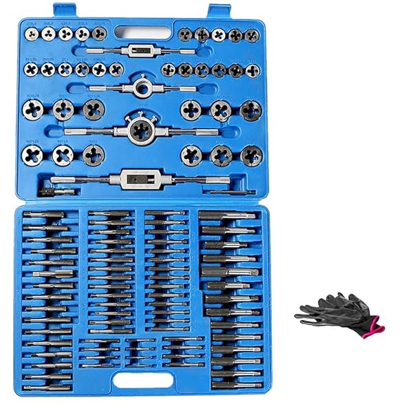 110pcs Tap and Die Set METRIC Screw Extractor Remover Tools w/ Case
