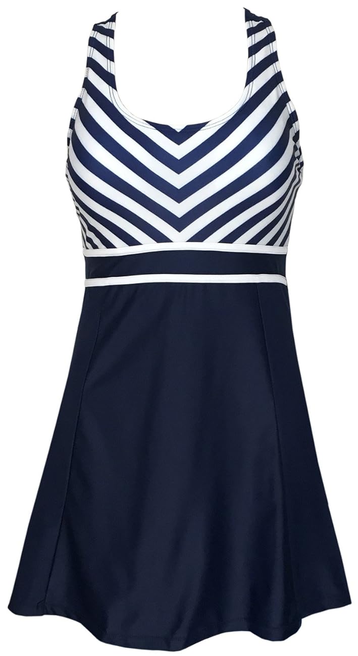 Women's One Piece Tankini Plus Size Swimdress Sailor Vintage Swimsuit