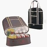 Picnic at Ascot 359BRN Two Layer Tote with Cooler Section in Brown