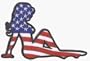 Mudflap Girl / Trucker Babe USA Flag (legs to right) Embroidered Iron On or Sew On Patch