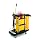 Rubbermaid Commercial Housekeeping Service Cart with Color Coded Pails, Black, 44" Height, 48-1/4" Length x 22" Width