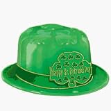 Plastic Happy St. Patrick's Day Derby Hat (Pack of 25)