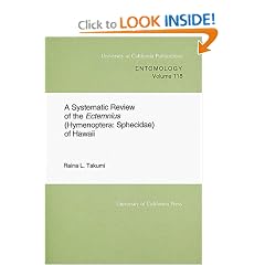 A Systematic Review of the Ectemnius (Hymenoptera: Sphecidae) of Hawaii (University of California Publications in Entomology)
