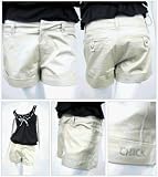 Chick Rhinestone Logo Hot Shorts - Khaki