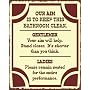 Our Aim Bathroom Sign, Size 12" w X 15" h