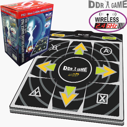 PS2 Energy 2.4GHz Wireless Deluxe Dance Pad 2 in 1