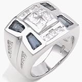 Sterling Silver Cubic Zirconia CZ Man Ring - size 5