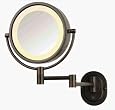 SeeAll 8" Oil Rubbed Bronze Finish Dual Sided Surround Light Wall Mount Makeup Mirror (Hardwired Model)