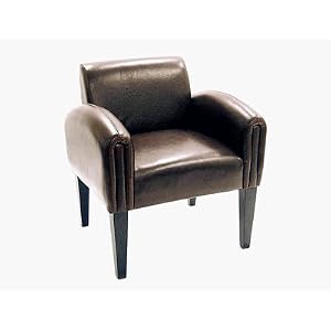 Lexa Dark Brown Full Leather Club Chair (Dark Brown) (31H x 27W x 24D) by 