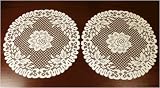 Beige Vienna Lace Doilies and Furniture Scarves, 15 Inch Round