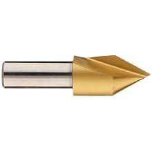 Magafor S4822 Series Cobalt Steel Single-End Countersink Set, TiN Coating, Single Flute, 60 Degrees, Round Shank
