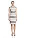 Calvin Klein Women's Petite Cap-Sleeve Striped Belted Dress