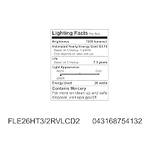 GE Lighting 75413 26-Watt CFL Spiral Reveal Light Bulb, 100-Watt Equivalent, 2-Pack
