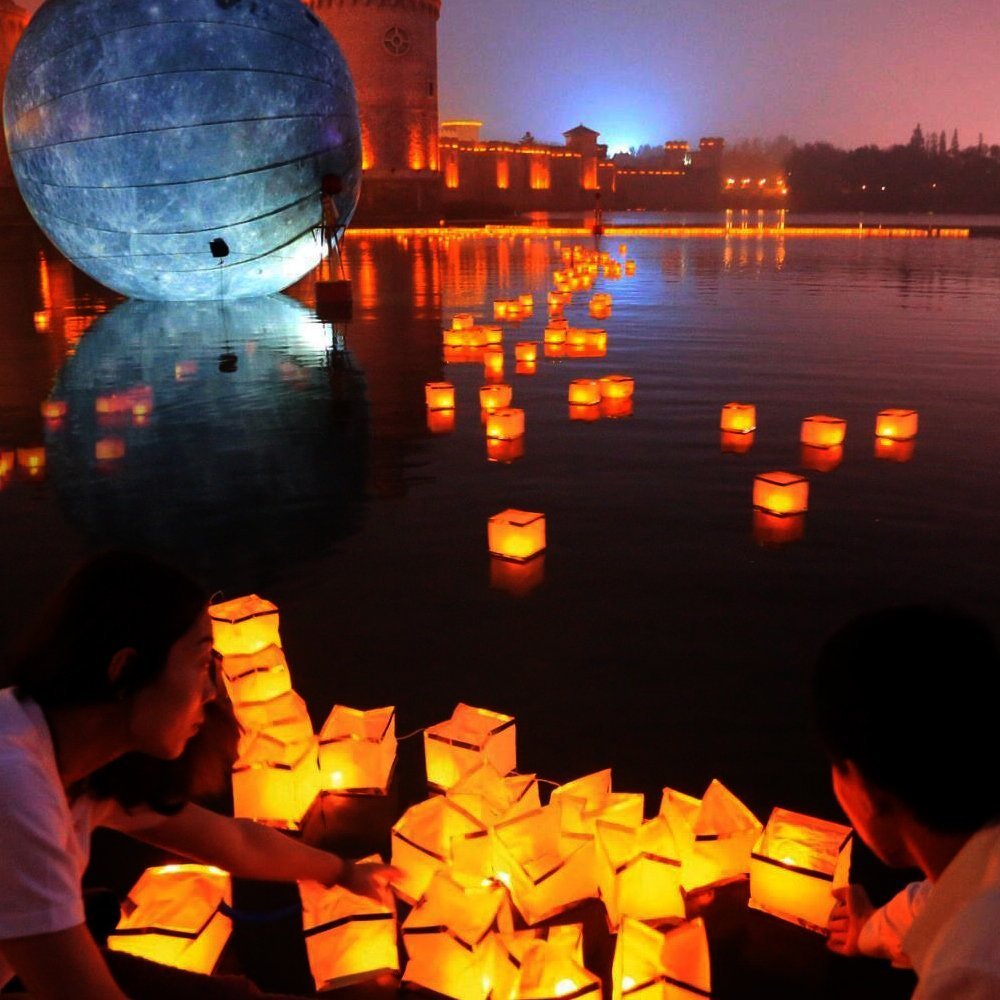 Water Floating Candle Lanterns Outdoor Biodegradable Lanterns for