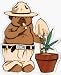 Smokey the Bear with Shovel, Joint & Pot Plant - Sticker / Decal