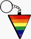 Rainbow Gay Pride Triangle Rubber Keychain