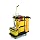 Rubbermaid Commercial Housekeeping Service Cart with Color Coded Pails, Black, 44" Height, 48-1/4" Length x 22" Width