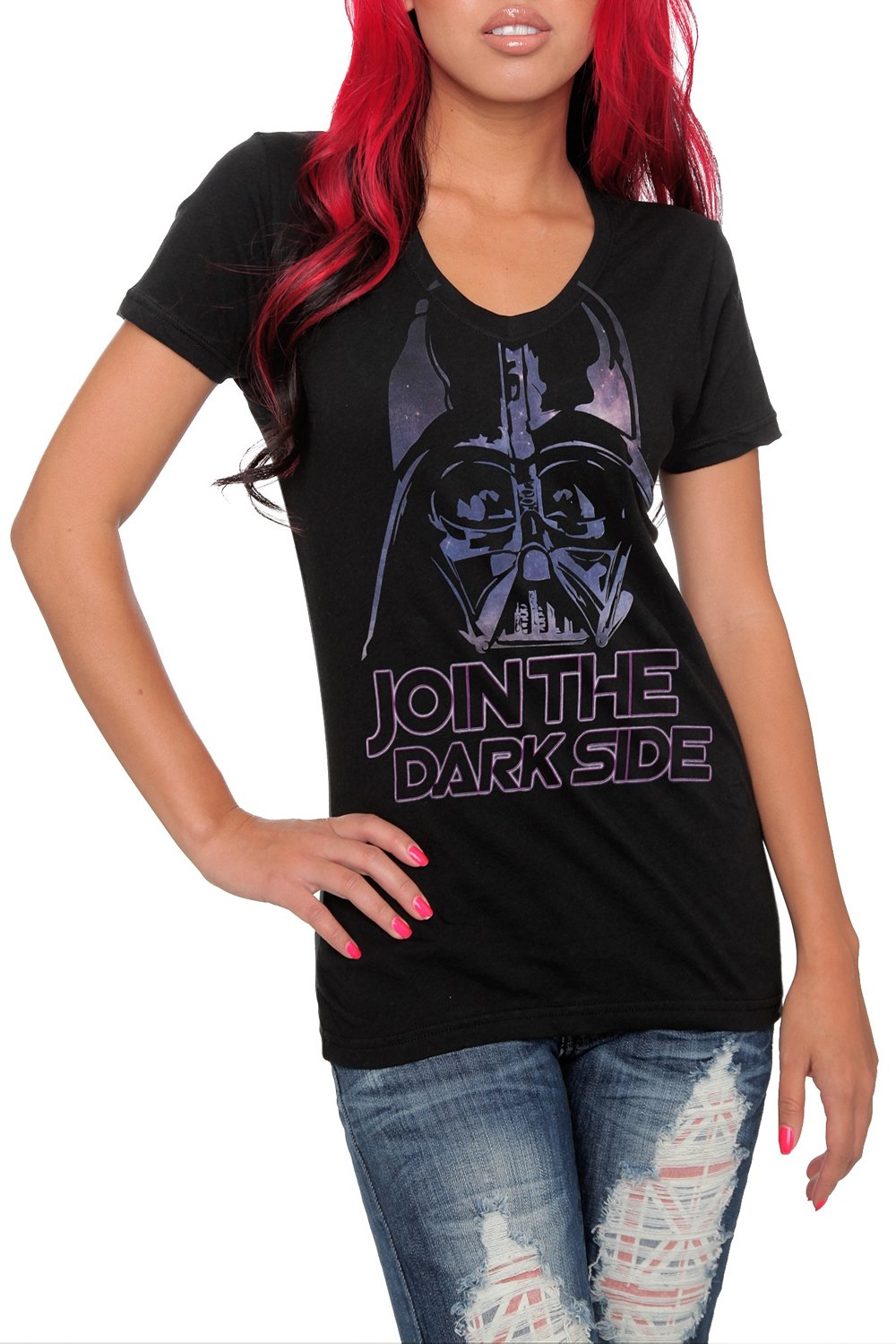 Star Wars Dark Side Darth Vader V-Neck Girls T-Shirt
