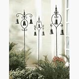CBK Ltd 56-1/4-Inch H Wire Garden Stakes with Bell Accents, Set of 3