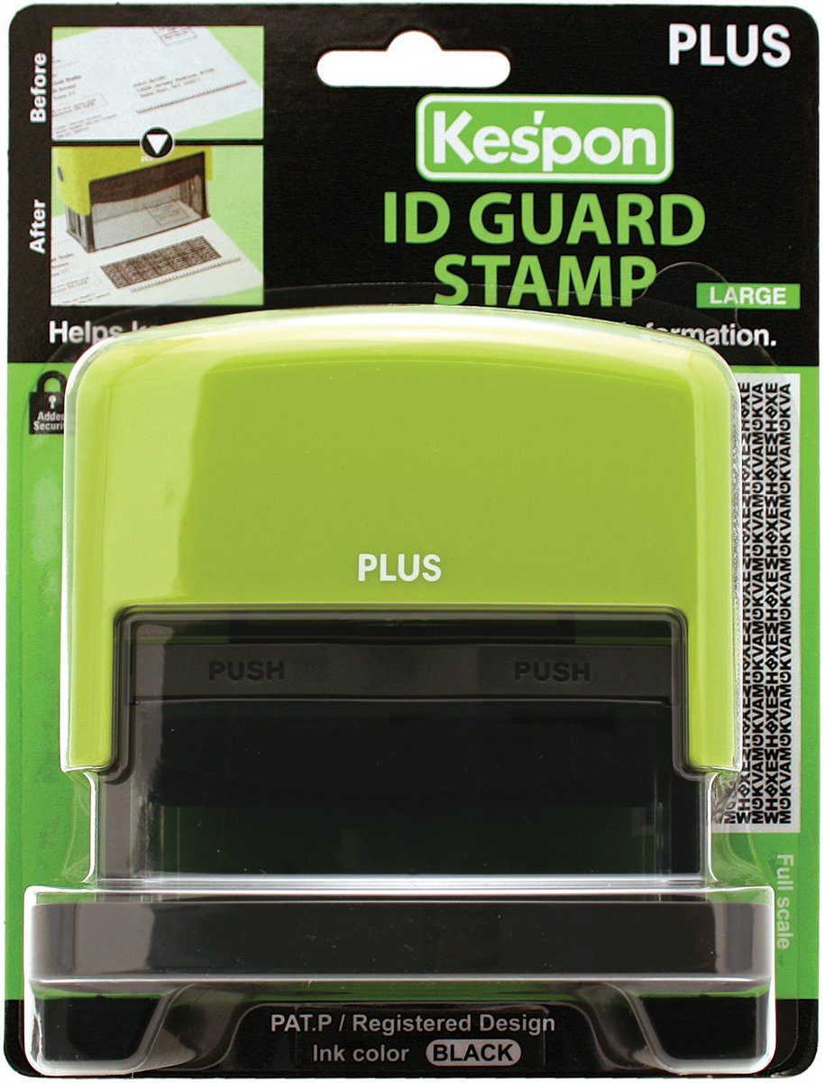 Kespon Guard Your Id Large Stamp, Green , New, Free Shipping Kespon Guard Your Id Large Stamp, Green , New, Free Shipping