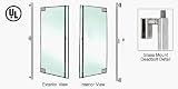 CRL Brushed Stainless Left Hand Double Acting Glass Mount Keyed Access F Top Secured Deadbolt Exterior Handle