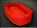 Small 24 Bagel Donut Dog Cat Pet Bed - Red