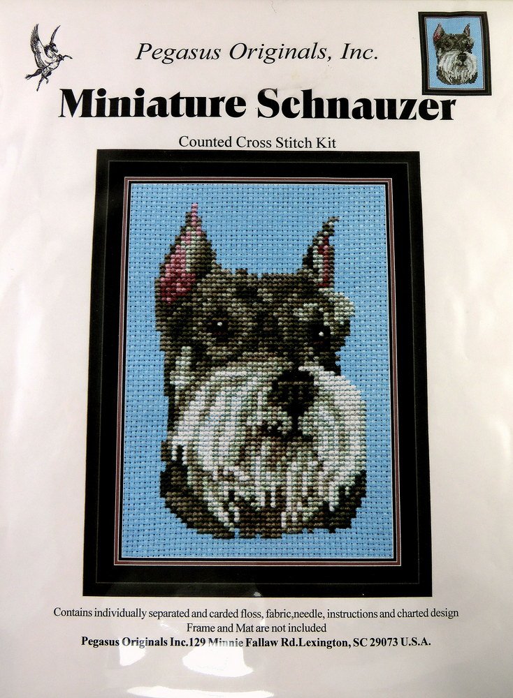 Amazon.com: Pegasus Originals Miniature Schnauzer Counted Cross ...