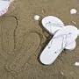 2 Pairs Just Married Flip Flops for Bride and Groom