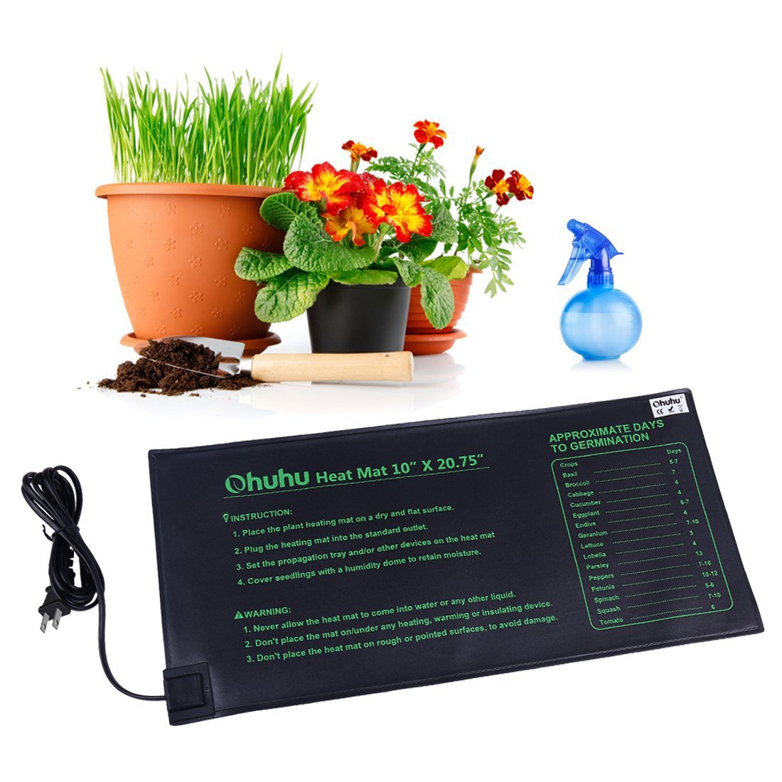 Plant Heating Mats, Ohuhu Seedling Heating Mat, IP67 Waterproof Plant