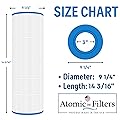 Atomic USA Made Pool Filter APA85 Replacement for Hayward ASL Full Flo C850 CX850-RE 85 SQ FT Cartridge Filter 14 3/16" x 9 1/4"