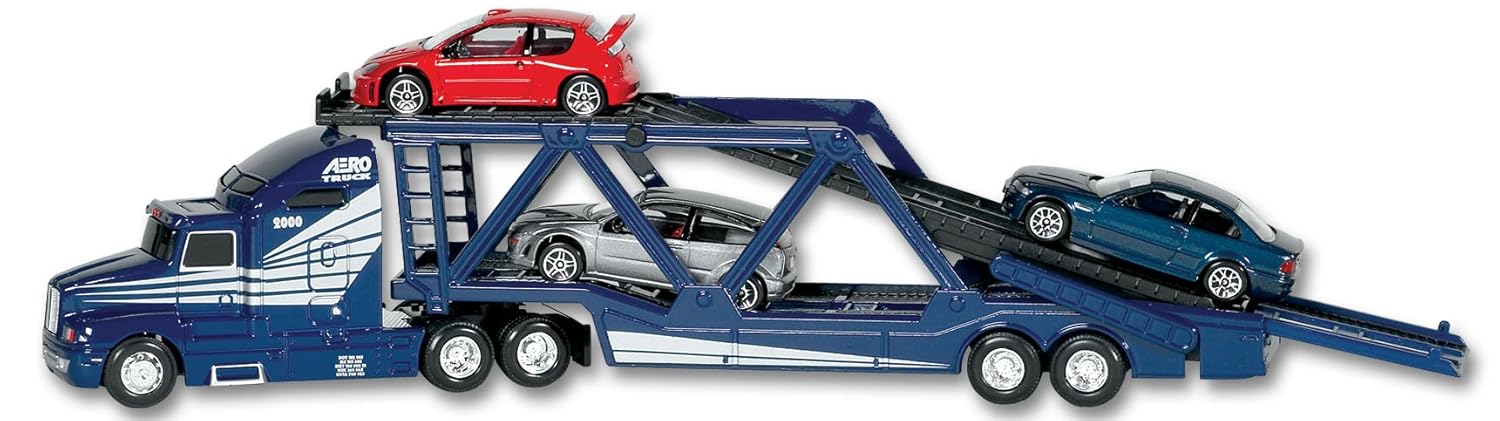 Amazon.com: Daron Action City Car Carrier with 3 Vehicles: Toys ...