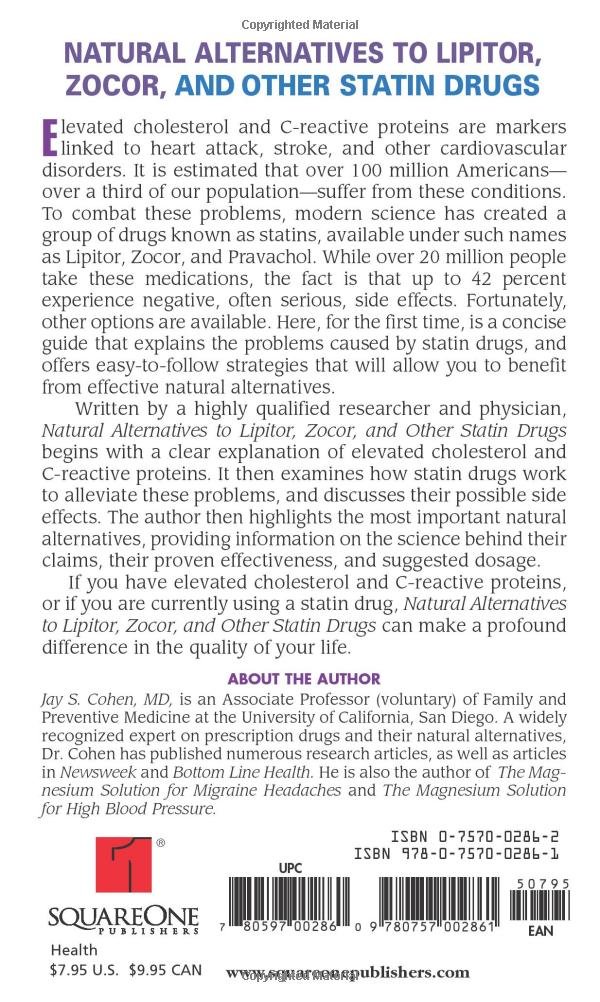 Natural Alternatives to Lipitor, Zocor & Other Statin Drugs (The ... Natural Alternatives to Lipitor, Zocor & Other Statin Drugs (The ...