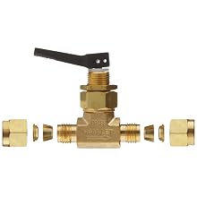 Ham-Let H1200 Series  Brass Toggle Valve, Inline, 1/4" Let-Lok Fitting