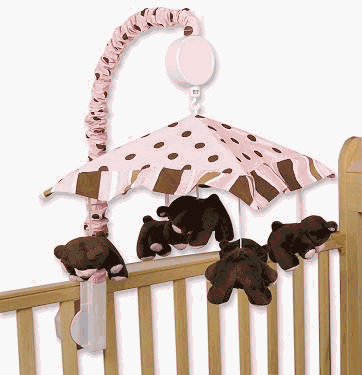 Maya Crib Bedding Mobile set - Brown Pink by Trend Lab product image