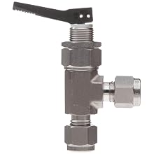 Ham-Let H1200 Series  Stainless Steel 316 Toggle Valve, Angle, 1/4" Let-Lok Fitting