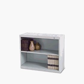 TENNSCO Metal Bookcase, 2 Shelves, 34-1 2w x 13-1 2d x 28h, Light Gray by TENNSCO