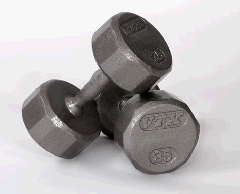 Troy Barbell SD-008V VTX PRO 12-Sided Gray Dumbbell - 8 Pounds