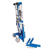 Genie Lift,GL- 12, Straddle Base with Ladder, Heavy-Duty Aluminum Manual Lift, 350 lbs Load Capacity, Lift Height 13' 9.5" from Ground Level