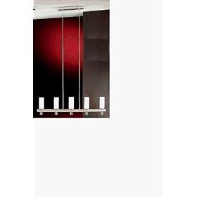 Eglo 86305A Renna 1 5 Light Pendant Light Fixture, Nickel Frosted Opal by Eglo