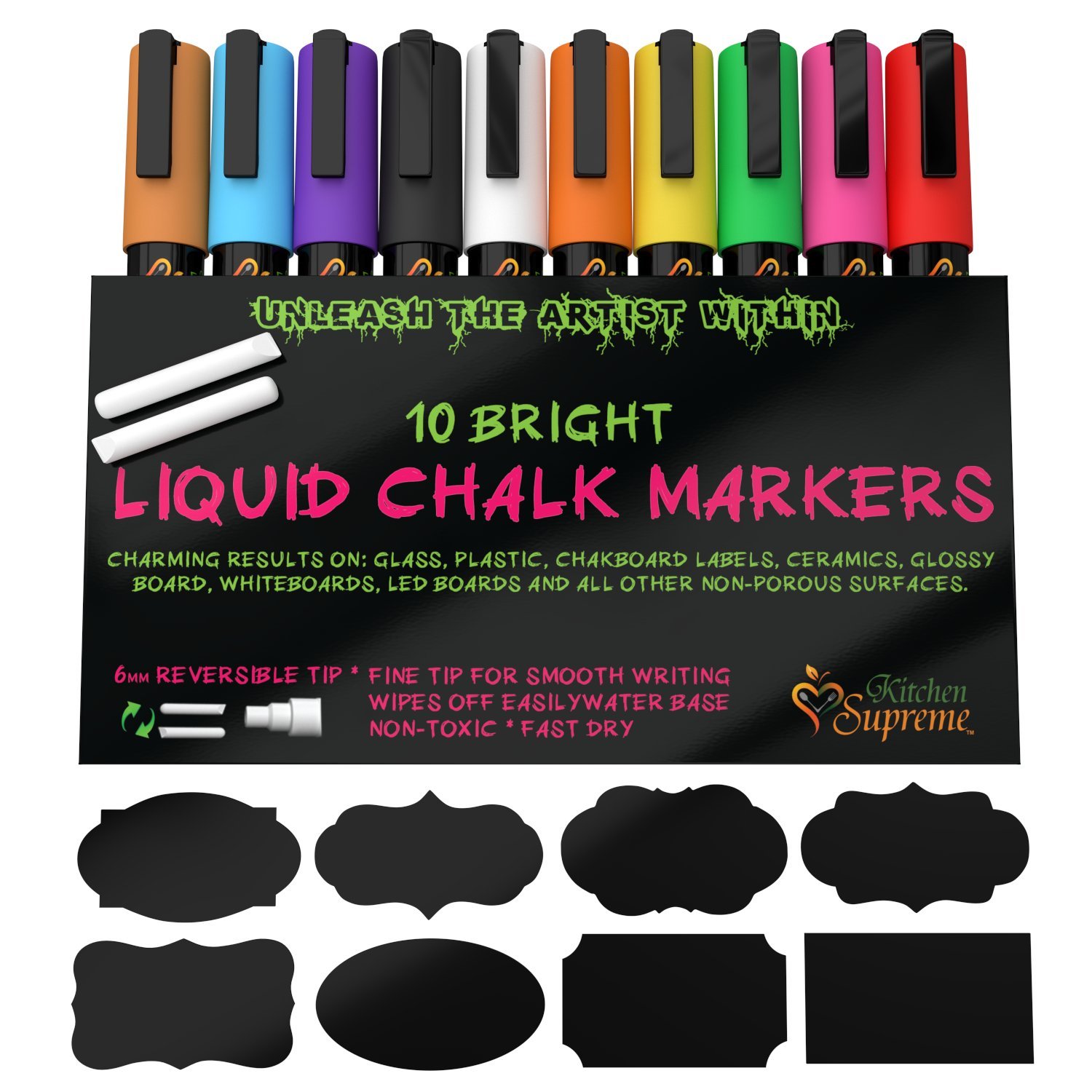 Twins and Testing Things Liquid Chalk Markers Bundle w/ Chalkboard