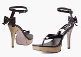 LA460-Jade, 4 Patent Sandal With 1Platform And Geisha Style Square Toe, Leg Avenue by Ellie Shoes
