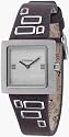 Fossil Jr9519 Ladies Ss Brown Leather Strap Silver Dial