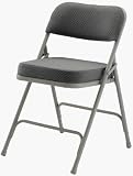 Set of 4 Thick Padded Fabric Upholstered Premium Folding Chair, Gray